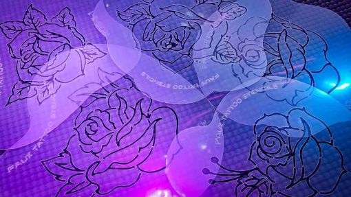 Faux Tattoo Stencils Roses Set B