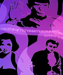 Celebrity Icons Airbrush Tattoo Stencil Set 1