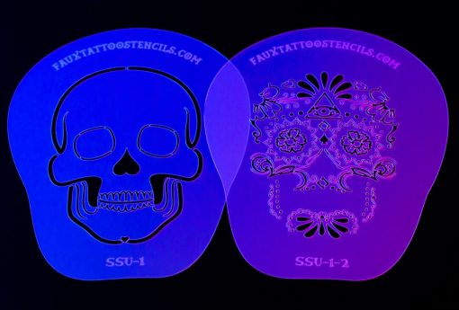 FTS Sugar Skull Airbrush Tattoo Stencil Set