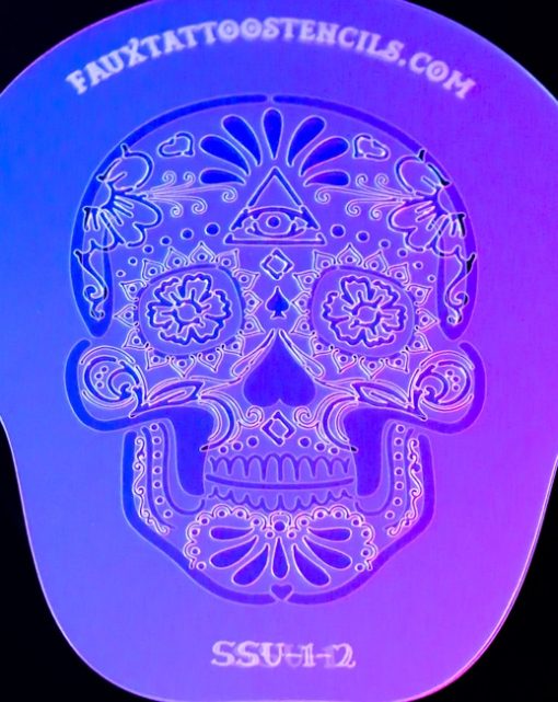 Sugar Skull Airbrush Tattoo Stencil Set