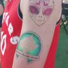 FTS Aliens No. 3 "3rd Eye Floral Alien" Airbrush Tattoo Stencil - Image 3